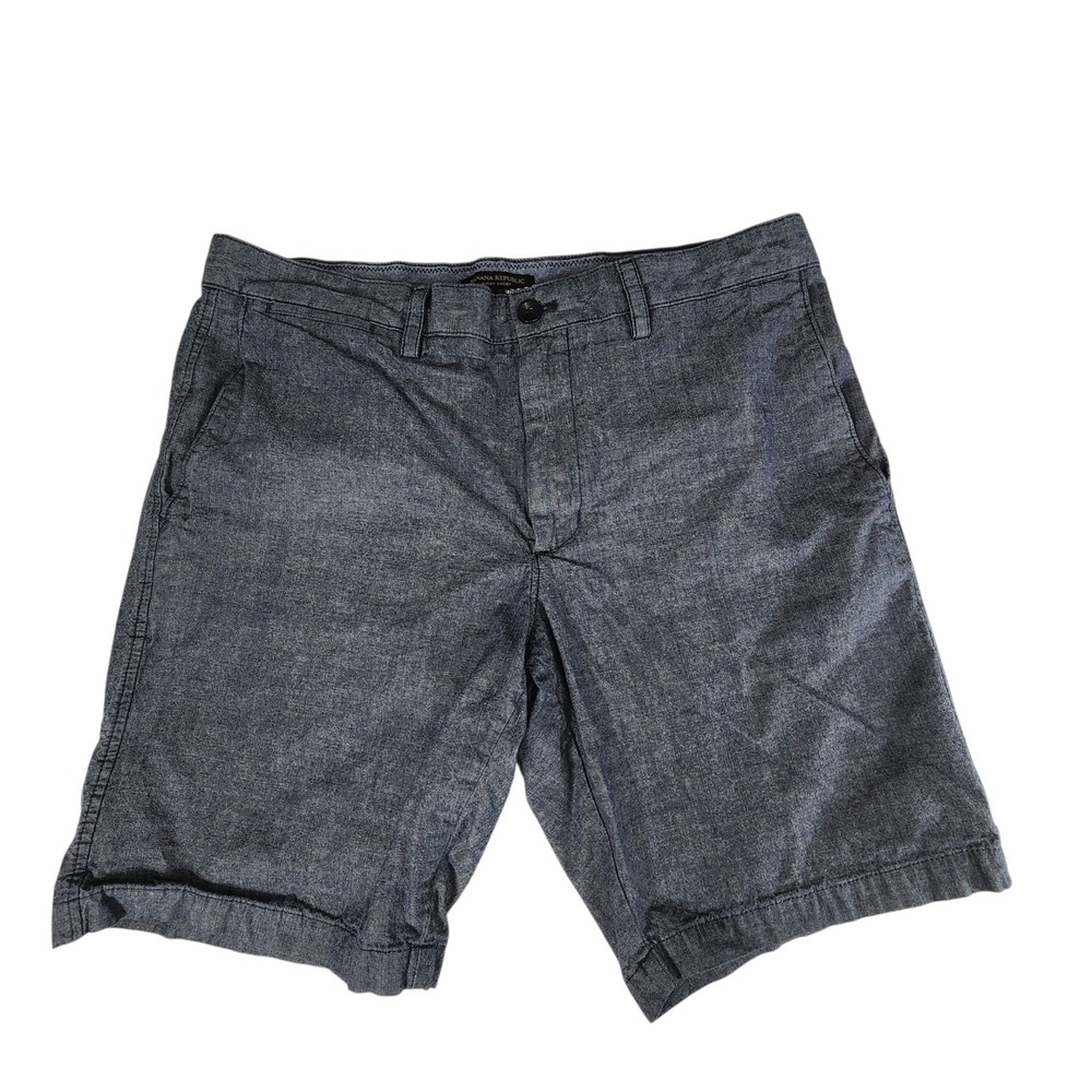 Banana Republic Aiden Short sz 34 Men Blue Chambray Preppy Beach Resortwear Golf